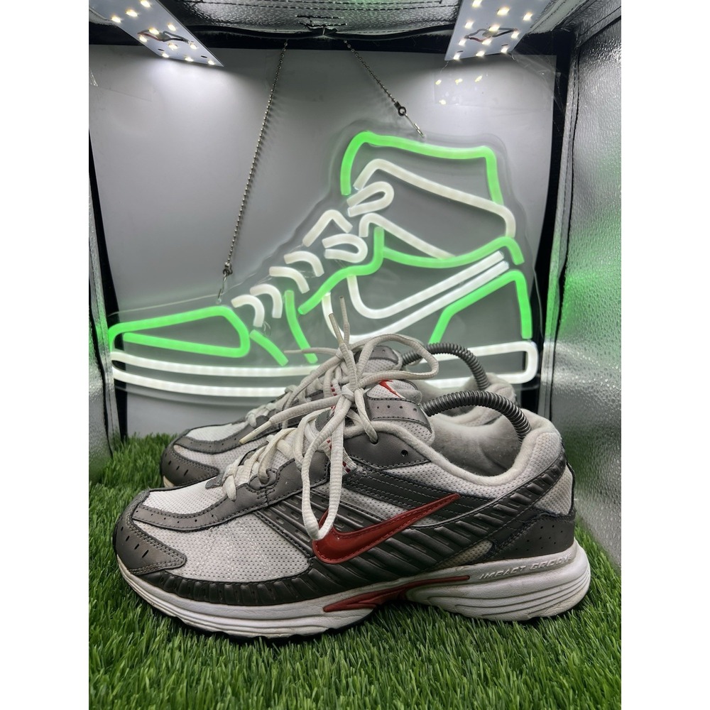 Nike Dart IV Running Shoes White Gray Red Womens Size‎ 9.5 313801-162